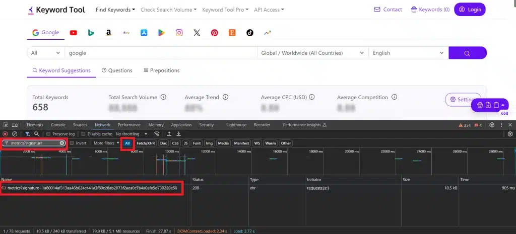 How to filter Network Requests in Chrome Developer Tools